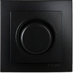 Nilson Recessed Simple Front Dimmer Switch Rotary 300W Black