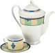 WM Collection Σετ Τσαγιού με Κούπα από Πορσελάνη Λευκή 1350ml 9τμχ