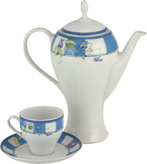 WM Collection Teeset mit Tasse aus Porzellan Weiß 1350ml 9Stück