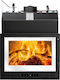 Metlor Bull 32 Wood Fireplace Insert Radiator with Straight Window 32.2kW Closed Expansion Tank White