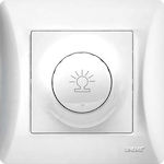 Lineme Recessed Simple Complete Dimmer Switch Rotary 500W White