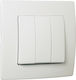 Makel Lillium Recessed Electrical Lighting Wall Switch with Frame Basic White