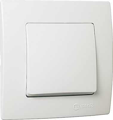 Makel Lillium Recessed Electrical Lighting Wall Switch with Frame Basic White