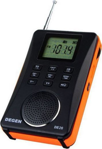 Degen DE26 Portable Radio Battery with USB Black