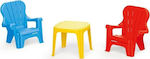 Table Kids Table and Chairs Set made of Plastic Multicolour