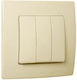 Makel Lillium Vertieft Wandlichtschalter Dreifach Beige