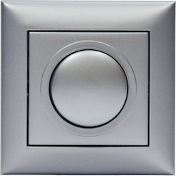 Recessed Simple Front Dimmer Switch Rotary 1000W Silver