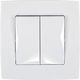 Elmark City Recessed Electrical Lighting Wall Switch with Frame Basic White Metallic 190041