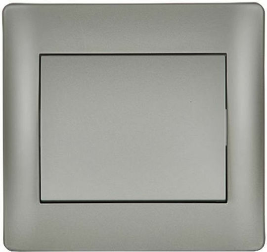 Elmark Rhyme Recessed Wall Switch Lighting One-Way with Frame Grey Metallic