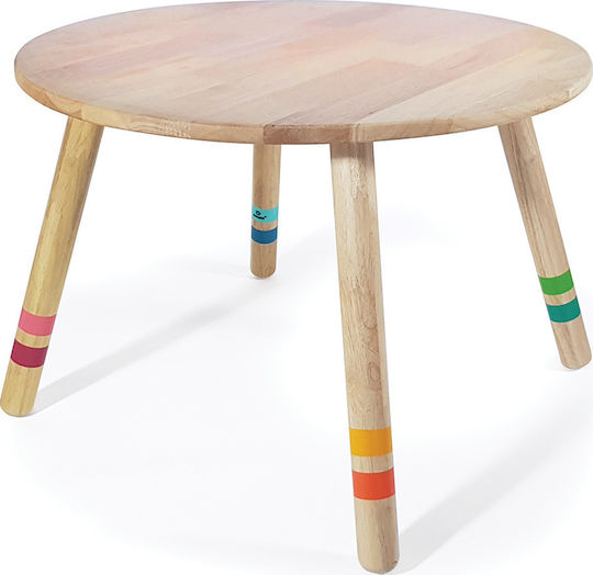 Indianimals Kids Table made of Wood Beige Svoora
