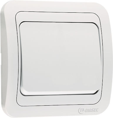 Makel Mimoza Recessed Electrical Lighting Wall Switch with Frame Basic White 12101
