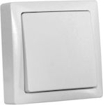 Adeleq External Electrical Lighting Wall Switch with Frame Basic Aller Retour White 13-3150