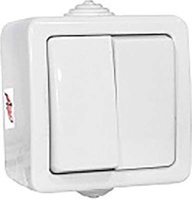 Adeleq External Electrical Lighting Wall Switch no Frame Basic Waterproof White