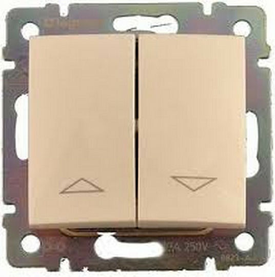 Legrand Valena 04 Χωνευτός Διακόπτης Τοίχου Ρολών Διπλός χωρίς Πλαίσιο Creme