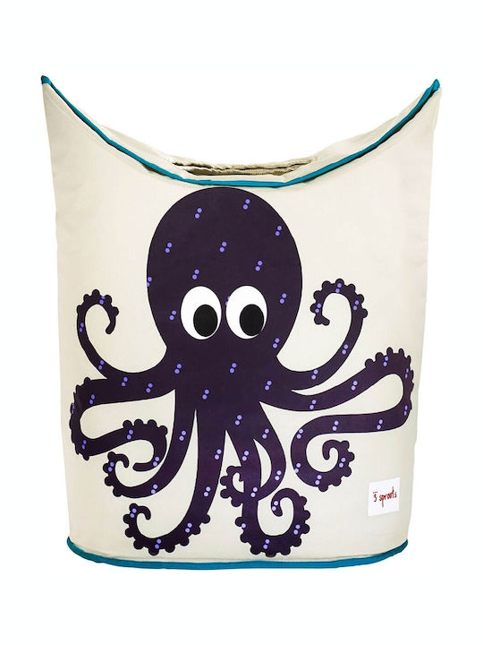 3 Sprouts Παιδικό Καλάθι Απλύτων από Ύφασμα Octopus Navy Μπλε 50x29x57cm