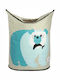 3 Sprouts Children's Laundry Basket made of Fabric Polar Bear Turquoise 50x29x57cm 1pcs