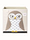 3 Sprouts Kids Fabric Foldable Toy Storage Bakset Owl Brown 33x33x33cm