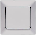Eurolamp Recessed Electrical Lighting Wall Switch with Frame Basic Medium Aller Retour Silver