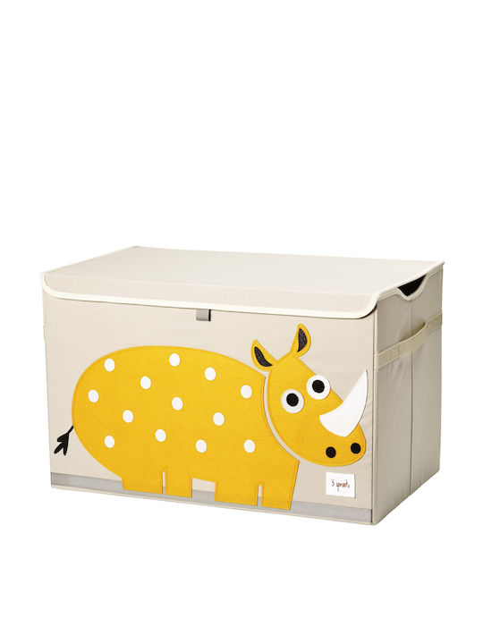 3 Sprouts Children's Folding Storage Box made of Fabric Rhino Yellow 61x37x38cm 1pcs