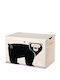 3 Sprouts Children's Folding Storage Box made of Fabric Bear Black 61x37x38cm 1pcs