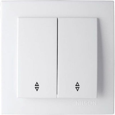 Geyer Nilson Recessed Electrical Rolling Shutters Wall Switch with Frame Basic Aller Retour White