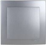 Geyer Nilson Recessed Electrical Lighting Wall Switch with Frame Basic Silver 24131001