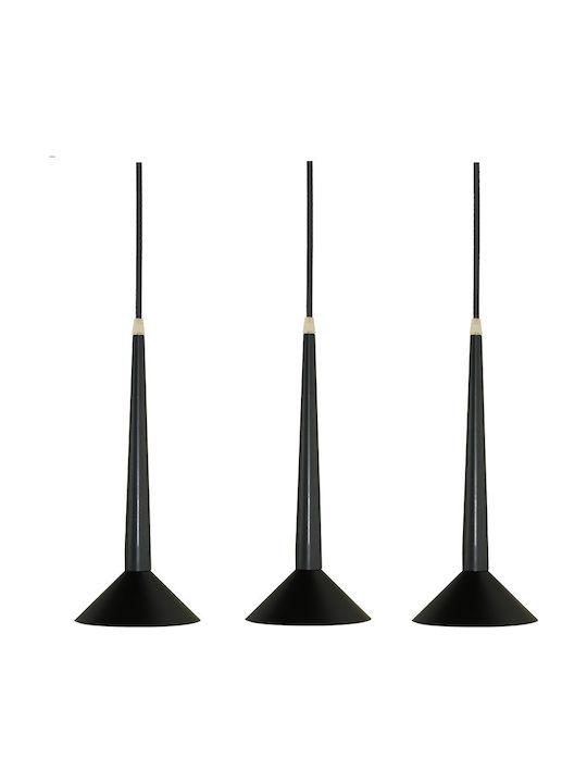 Luma Pendant Light Three-Light Rail for Socket G9 Black