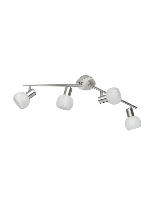 Trio Lighting Antibes Spot mit 4 Lichtern und mit Fassung E14 in Silber Farbe