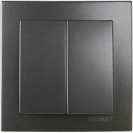 Geyer Nilson Recessed Wall Switch Lighting Two-Way with Frame Anthracite