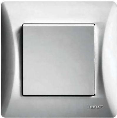 Lineme Recessed Electrical Lighting Wall Switch no Frame Basic Silver 50-00101-5