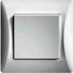 Lineme Recessed Electrical Lighting Wall Switch with Frame Basic Aller Retour Silver 50-00132-5