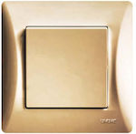 Lineme Recessed Electrical Lighting Wall Switch no Frame Basic Gold 50-00101-9