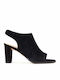 Clarks Kaylin85 Sling Catifea Sandale dama Anatomic cu Gros Toc Inalt in Culorea Negru