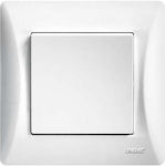 Lineme Recessed Electrical Lighting Wall Switch no Frame Basic Aller Retour White 50-00102-1