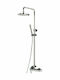 Armando Vicario Slim Adjustable Shower Column with Bathtub Mixer 83-144cm Silver