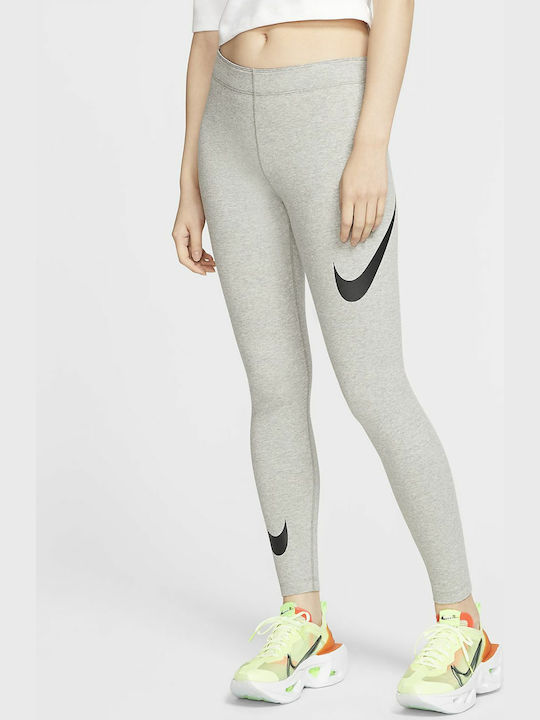 Nike Sportswear Leg-A-See Swoosh Training Γυναικείο Μακρύ Κολάν Γκρι