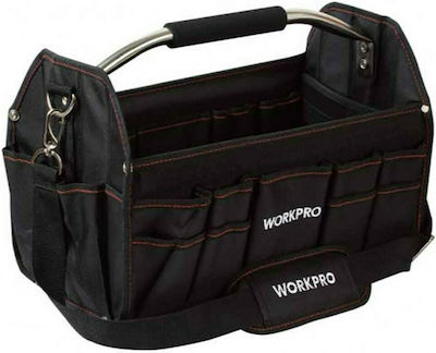 WorkPro Open Top Over the Shoulder Tool Bag Black L27.5xW41xH23.5cm