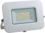 Eurolamp Στεγανός Προβολέας IP65 Ισχύος 20W με Φυσικό Λευκό Φως σε Λευκό χρώμα 147-69317
