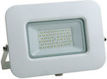 Eurolamp Στεγανός Προβολέας IP65 Ισχύος 50W με Φυσικό Λευκό Φως σε Λευκό χρώμα 147-69329