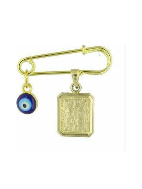 Safety Pin Charm with Little Christ 14 Karat K14.524