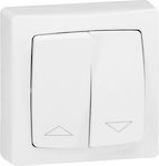 Legrand Oteo External Electrical Rolling Shutters Wall Switch with Frame Basic White 086013