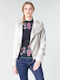 Desigual Women's Short Biker Jacket for Winter Beige