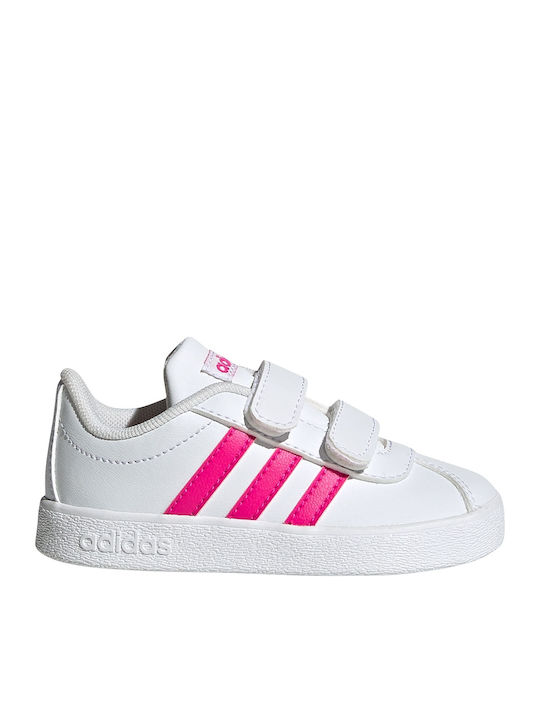 Adidas Παιδικά Sneakers VL Court 2.0 με Σκρατς Cloud White / Shock Pink / Cloud White