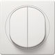 Aling Conel E6072.00 Recessed Wall Switch Double with Aller Retour Frame White