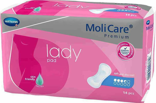 Hartmann Molicare Premium Lady Pad Women's Incontinence Pad Normal Flow 3.5 Drops 14pcs