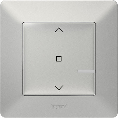 Legrand Valena Life 90 Recessed Electrical Rolling Shutters Wall Switch no Frame Basic Illuminated Silver