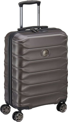 Delsey Meteor Slim Cabin Travel Suitcase Hard Brown with 4 Wheels Height 55cm