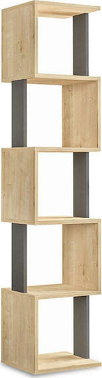 Βιβλιοθήκη Piri Light Oak - Ανθρακί 35x30x161εκ.