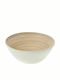 Iliadis Wooden Salad Bowl Κρεμ 28x28x12cm