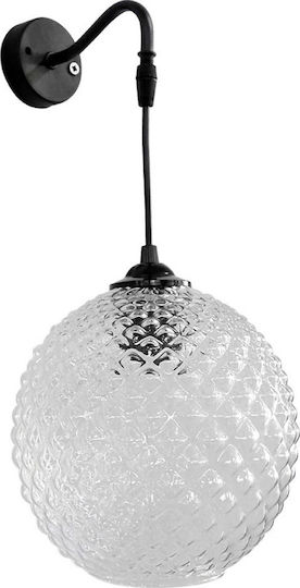 Heronia Modern Lamp Wall with Socket E27 Black 20x20x40cm